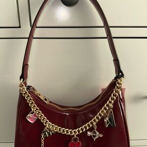 Juicy Couture Burgundy Shoulder Bag with Gold Accents